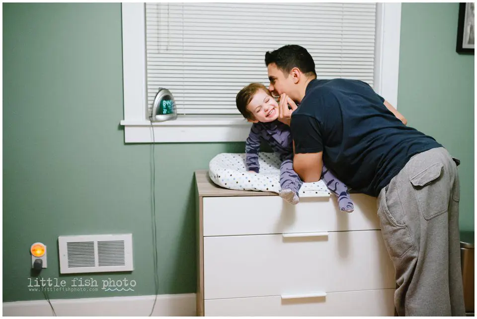 bedtime secrets boy and dad - Kitsap Documentary Family Photographer