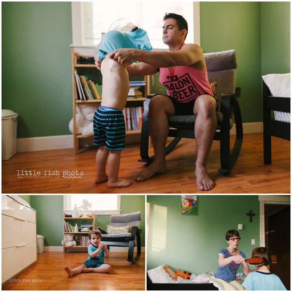 boy gets ready for bed