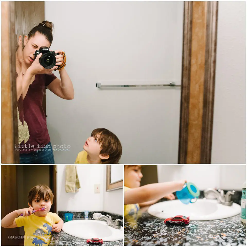 boy brushes teeth