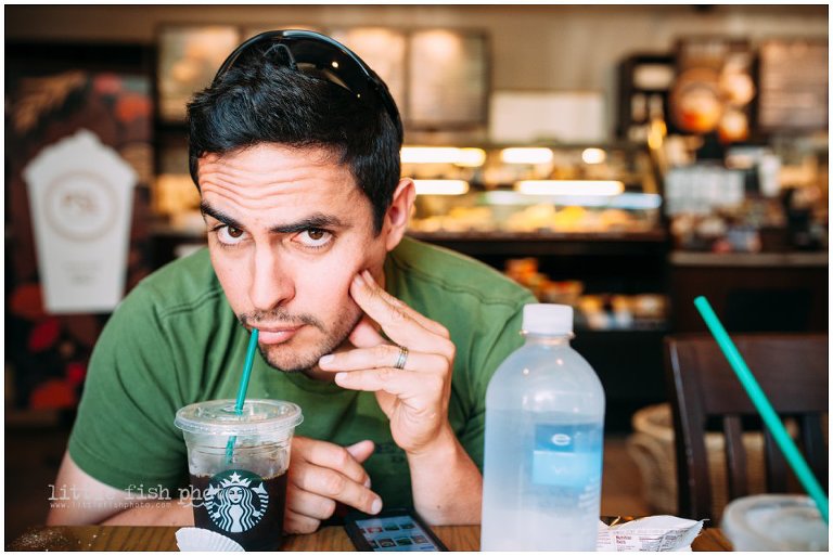 candid man drinking coffee - Kitsap Lifestyle Photographer