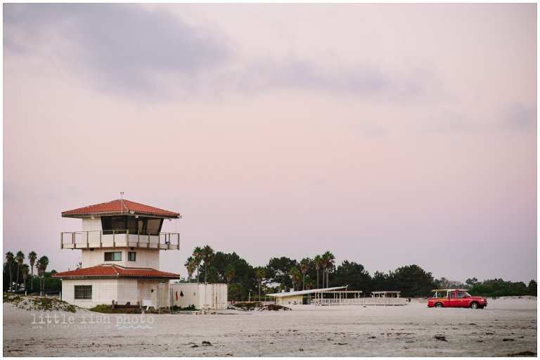 red truck on beach, Coronado Island - Kitsap Photographer