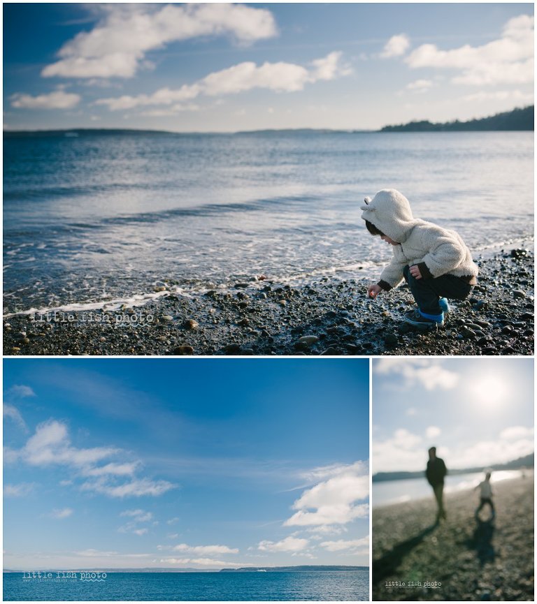 little boy plays on beach - documentary family photography