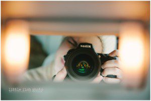Self portrait in visor mirror - family documentary photography
