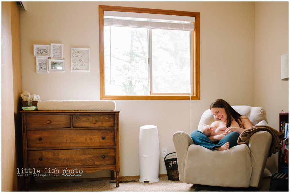 3 month old baby girl at home with mom and dad - family lifestyle photography