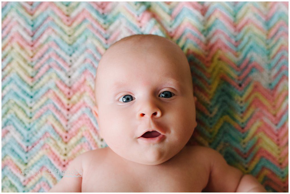 3 month old baby girl at home with mom and dad - family lifestyle photography