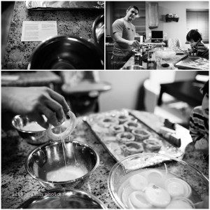 Making onion rings - Family documentary photography