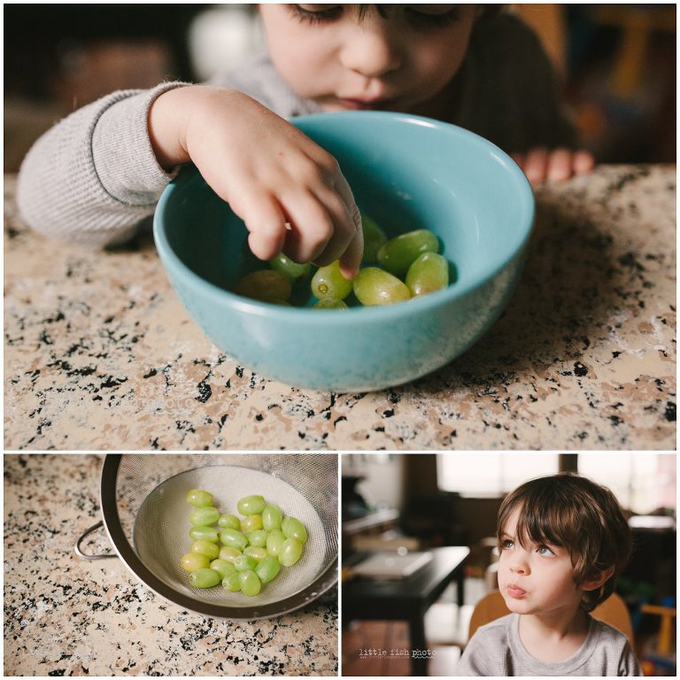 eating grapes - Kitsap Documentary Family Photographer