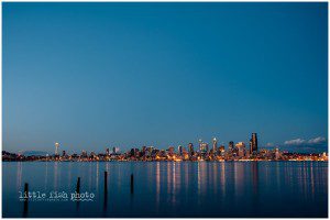 Seattle Skyline at Dusk - Kitsap Documentary Photogpher