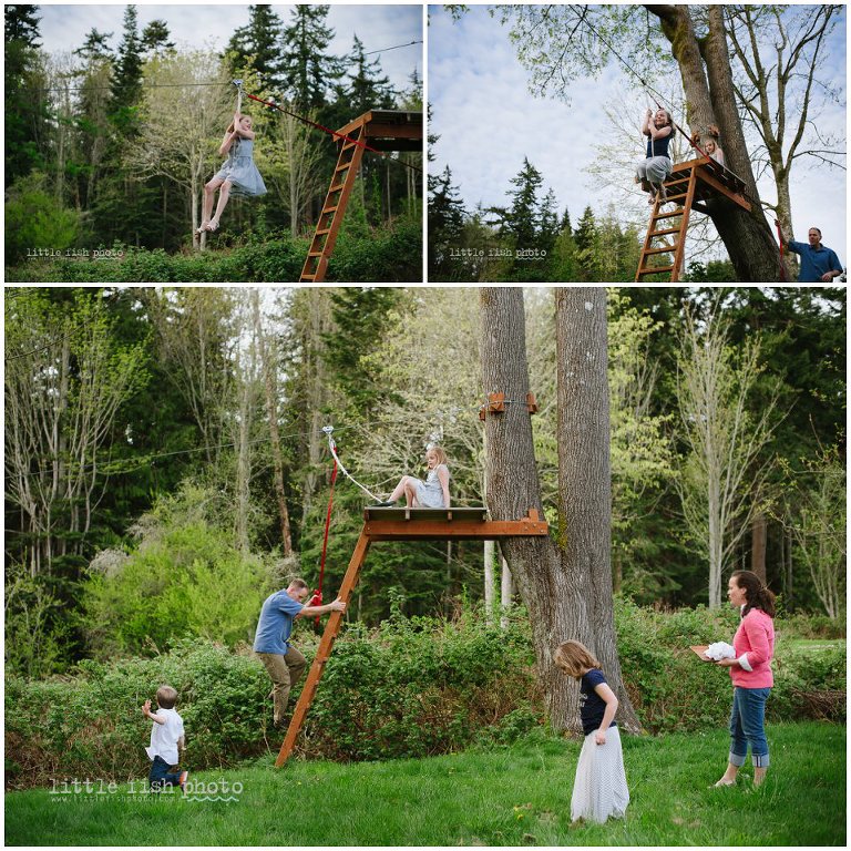 family plays on zipline - family storytelling photography