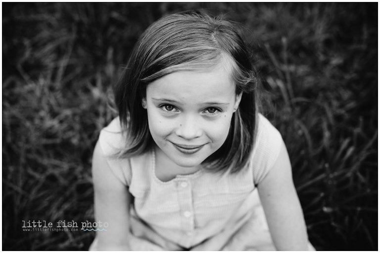 black and white portrait of girl - Family Photography