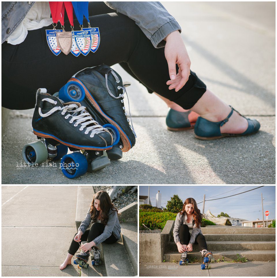 high schooler putting on skates