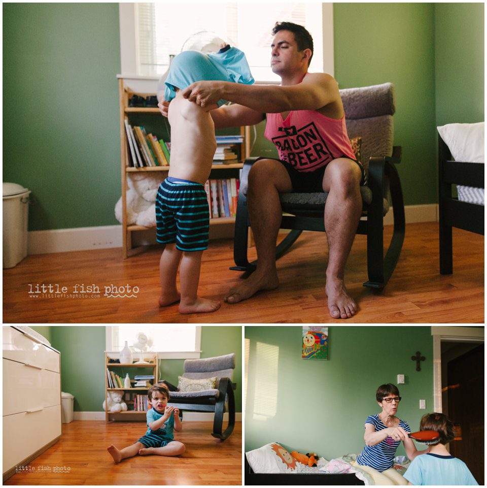 boy gets ready for bed