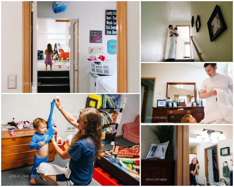 family getting dressed - wedding anniversary photography