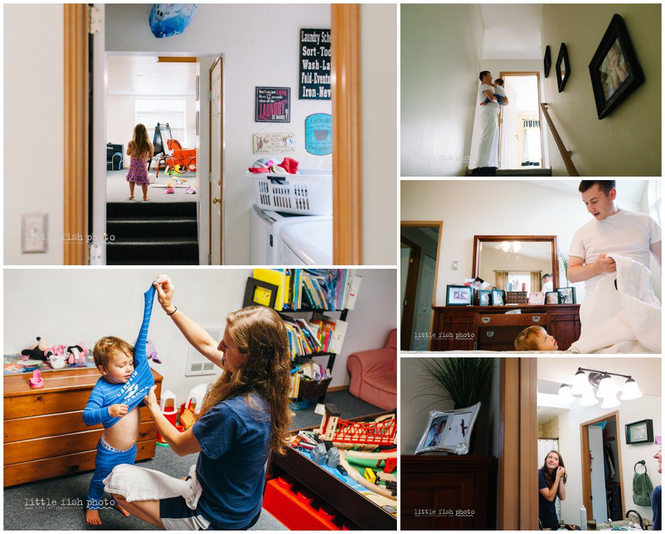 family getting dressed - wedding anniversary photography