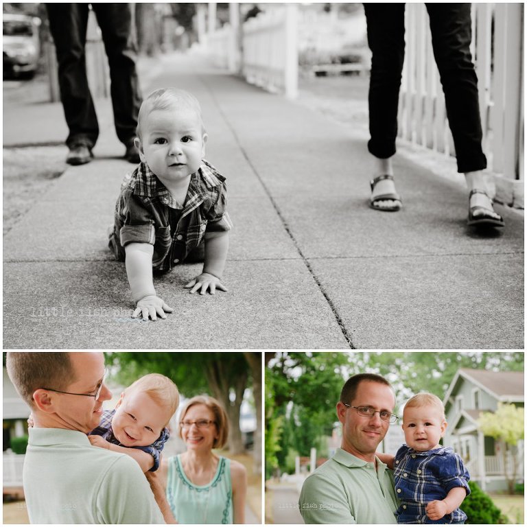 one year old boy with family in Port Gamble