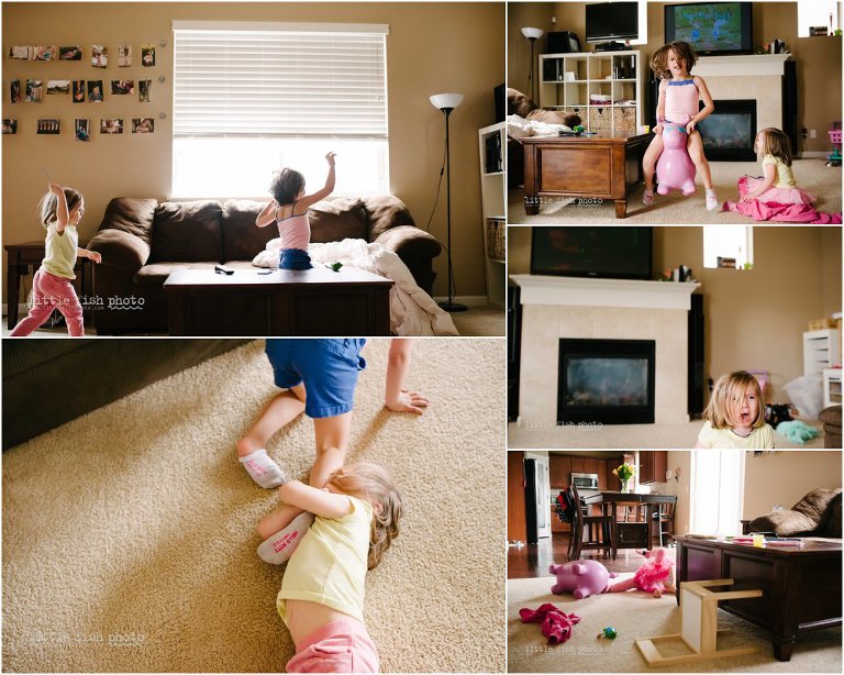 girls play in living room