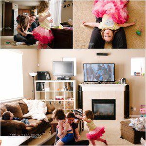 kid horseplay in living room