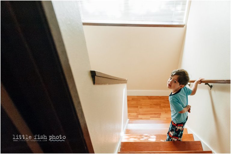 boy on stairs