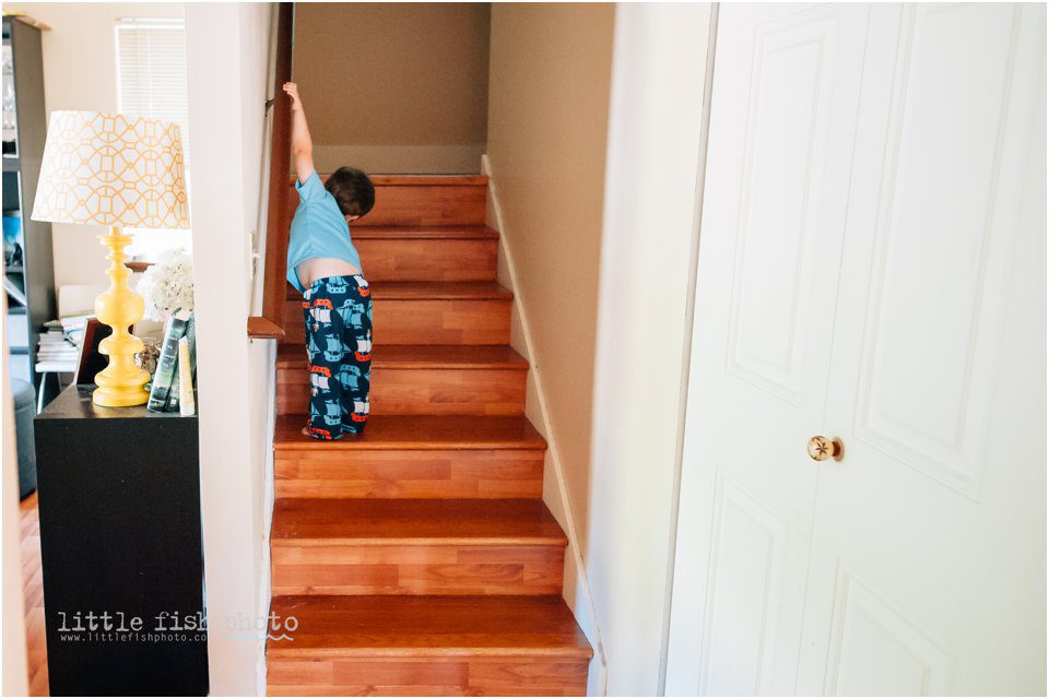 boy going upstairs