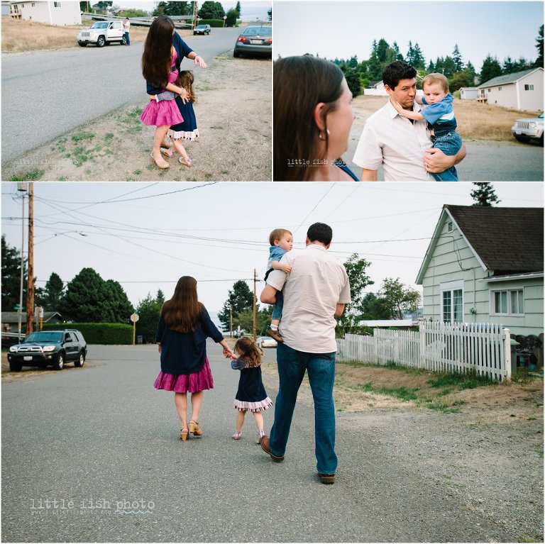 family walking streets of kingston