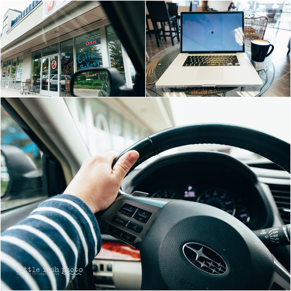 working at the coffeeshop