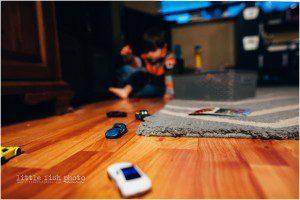 boy plays cars