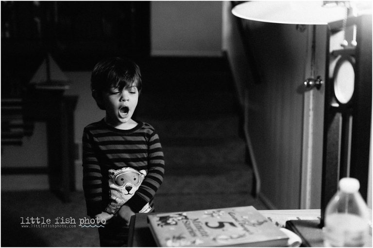 child yawning - lessons from a year of day in the life shooting