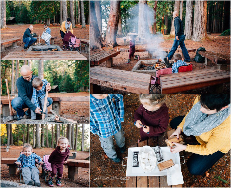 marshmallow roasting with family