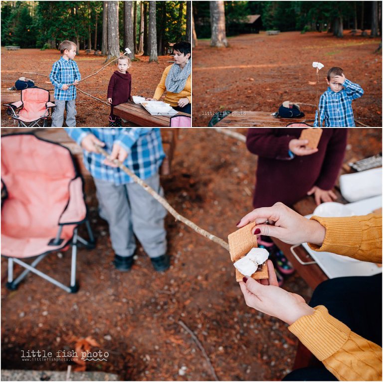 marshmallow roasting with family