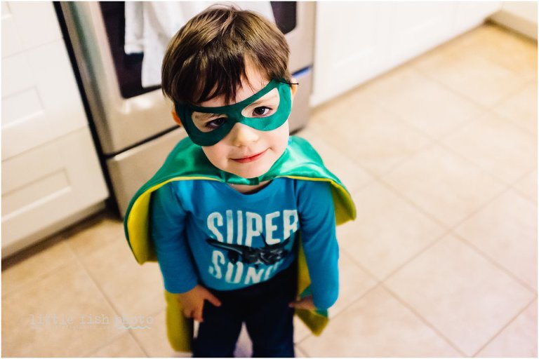 boy with super hero mask - Sham of the perfect