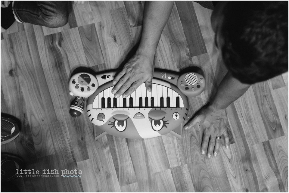 playing with the cat piano
