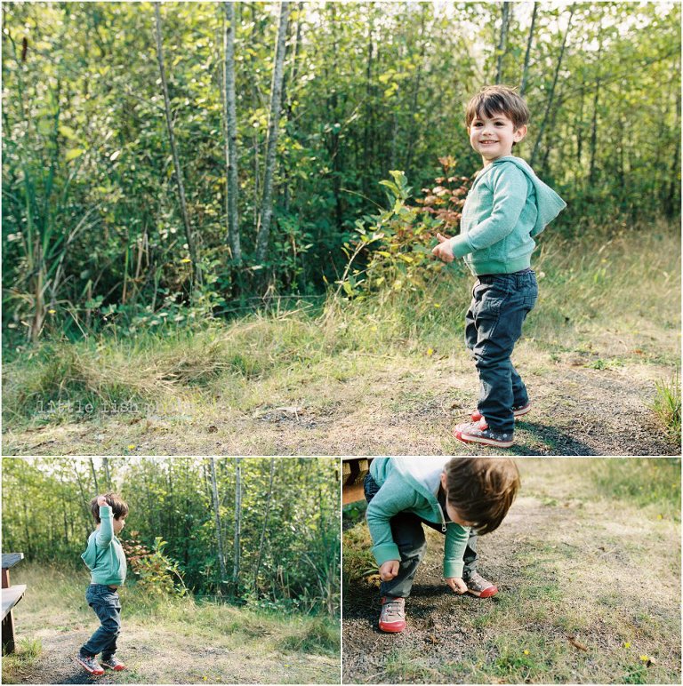 boy plays at park