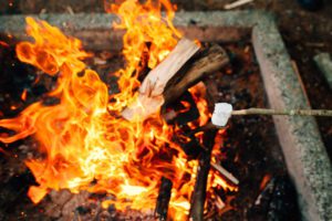 roasting marshmallows