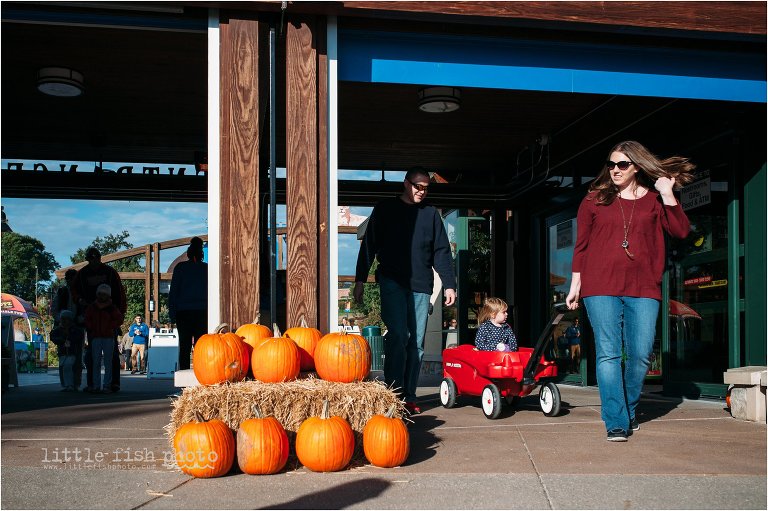 family of three with wagon - Documentary Family Photographer