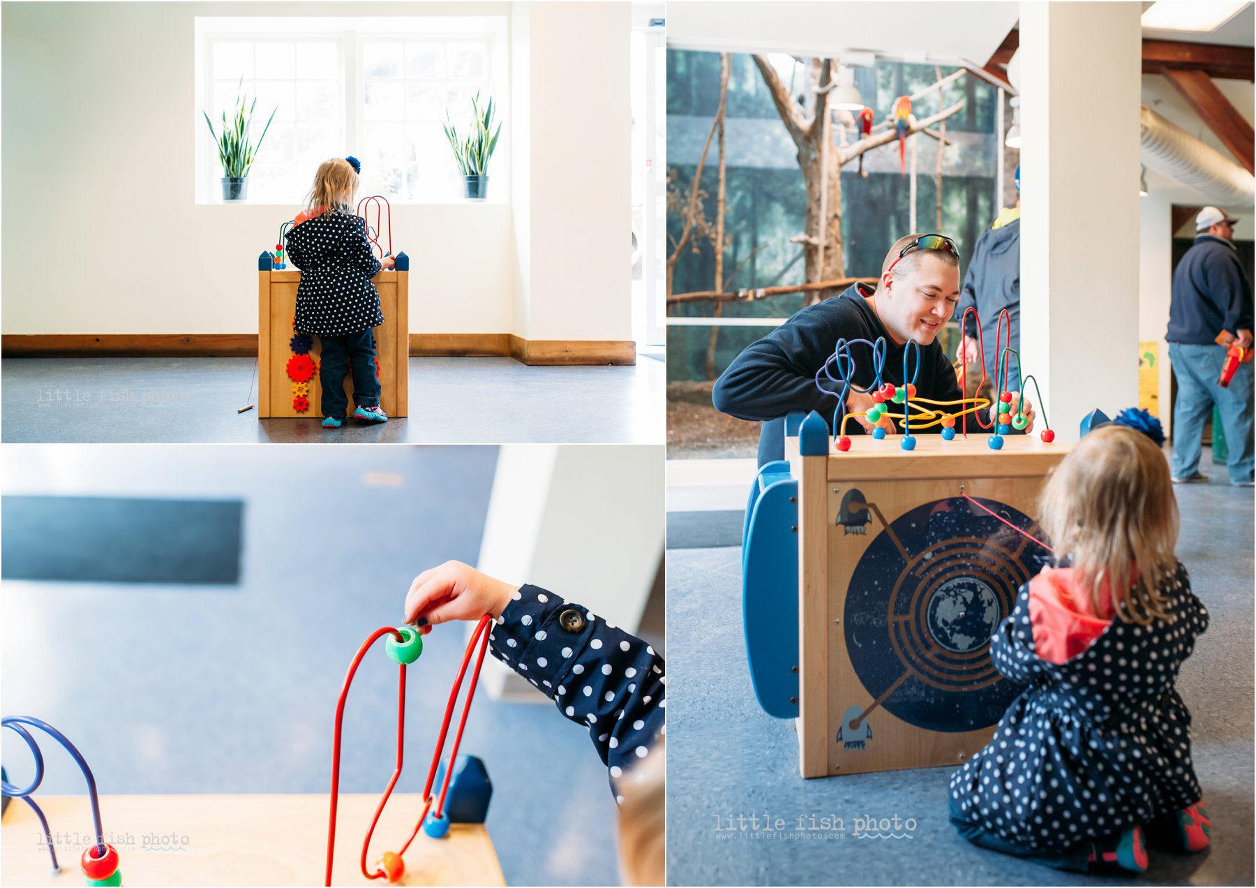 2 year old girl plays with dad at the zoo - Documentary Family Photographer