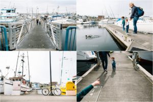 family strolls on dock - Kitsap Lifestyle and Documentary Family Photographer
