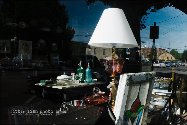 antique store window in port townsend - Kitsap Lifestyle & Documentary Photographer