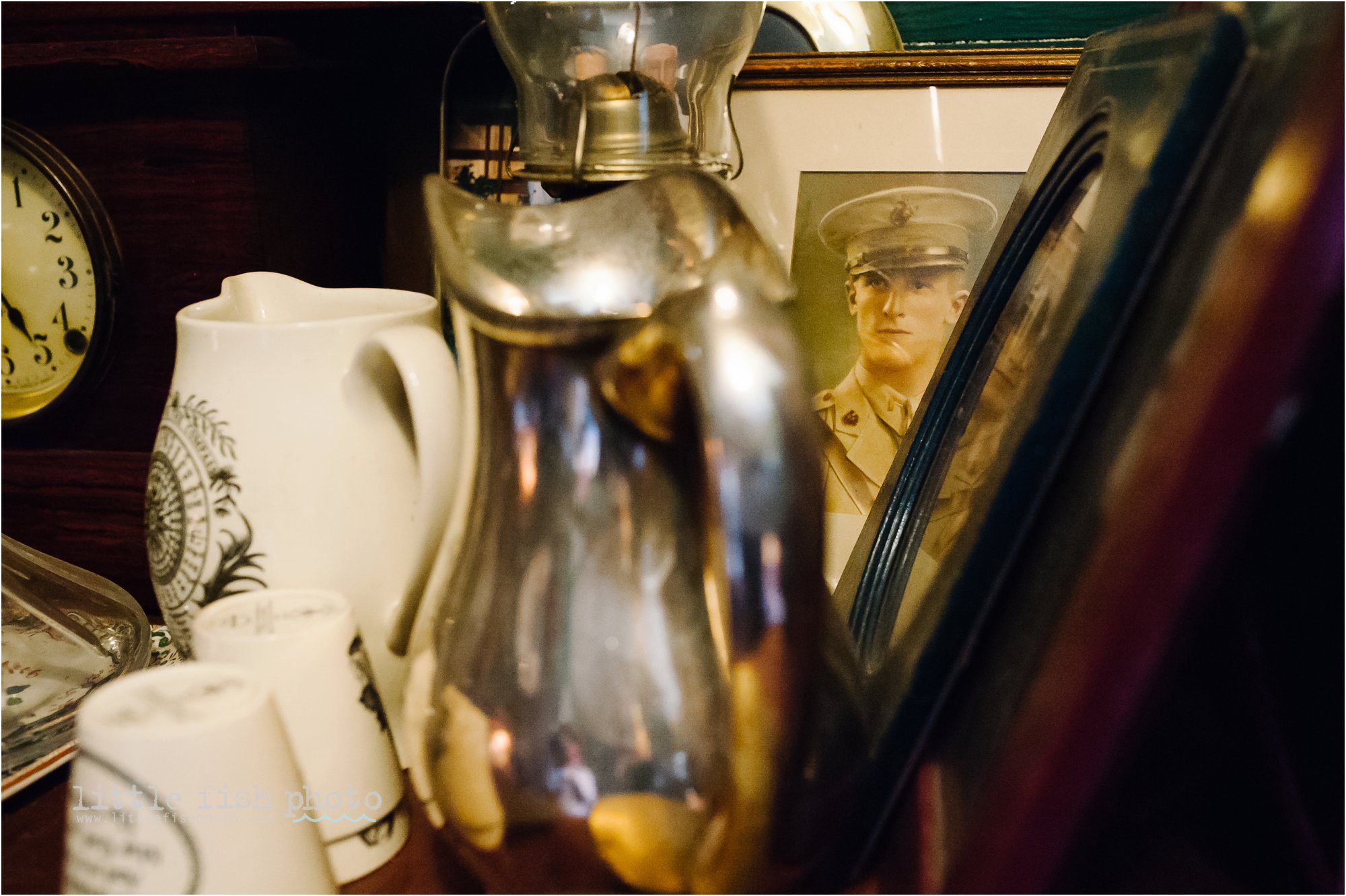 military portrait amongst keepsakes - Kitsap Lifestyle & Documentary Photographer
