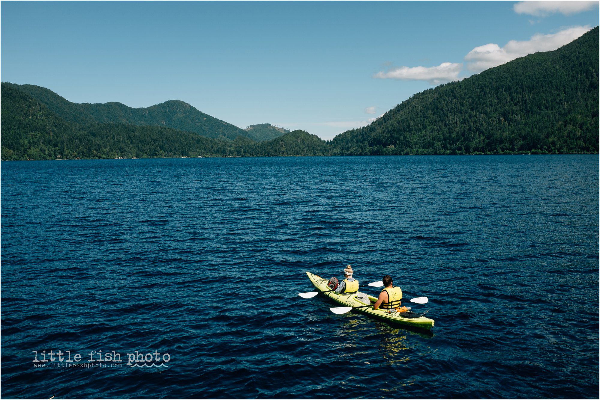 kayak on lake crescent - Documentary Family Photographer