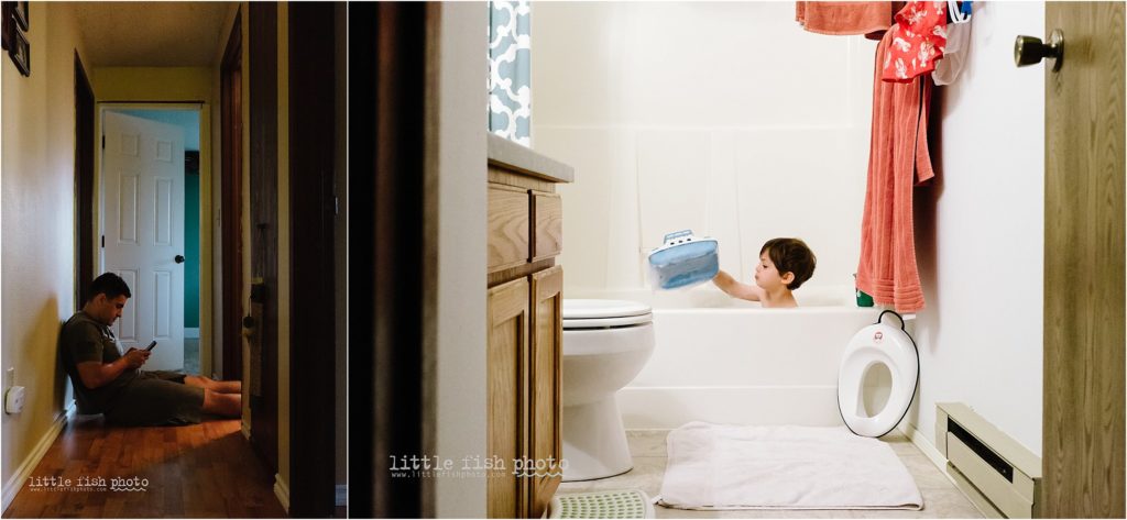 bath time with toy ferry boat