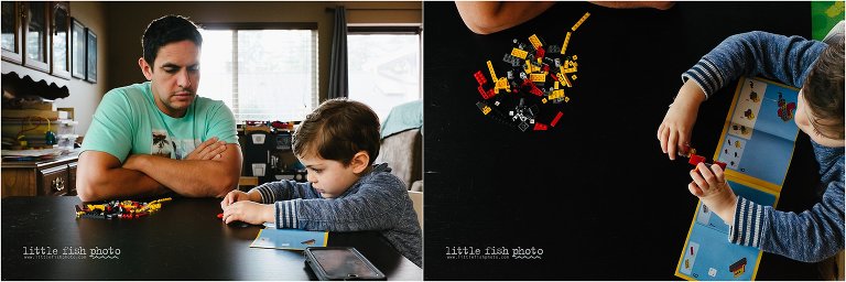 father and son play legos -Documentary Family photography