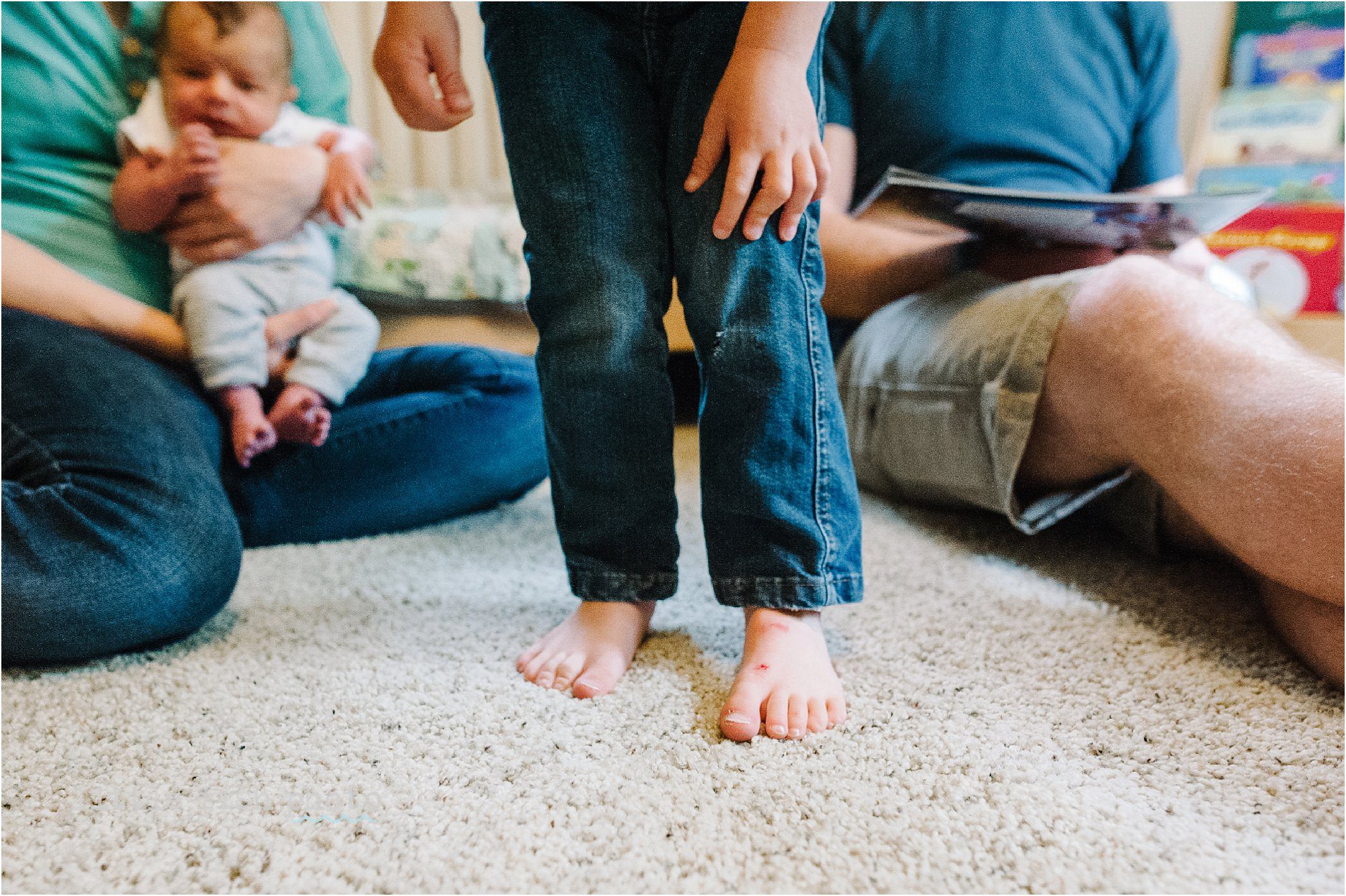 child with scrapes on foot