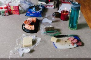 snacks on counter
