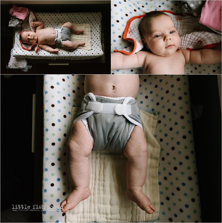 baby on changing table - Poulsbo Documentary Family Photography