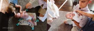 baby on living room floor - Kitsap Lifestyle Newborn Photographer
