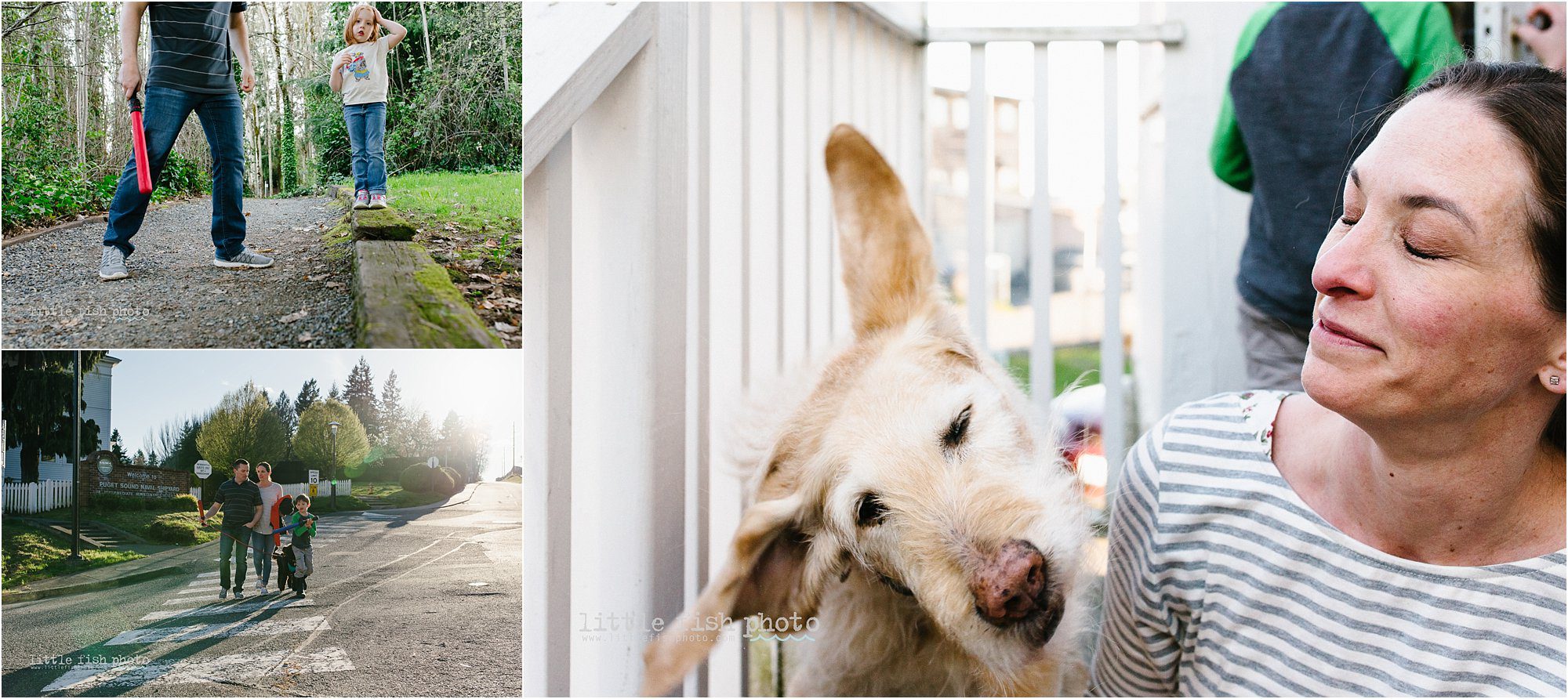 woman with dog shaking head - Kitsap Documentary Family Photographer