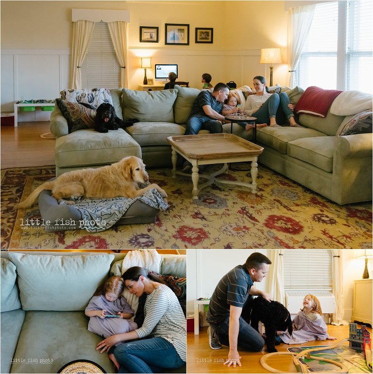 family plays in living room - Kitsap Documentary Family Photographer