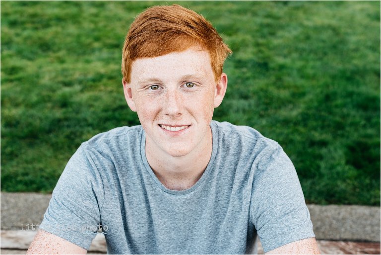 portrait of high school boy with red hair - Bainbridge Island High School Senior Photographer