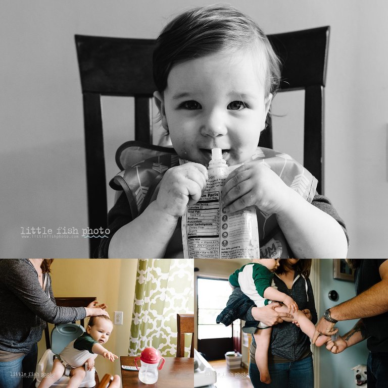 one year old boy finishes lunch - kitsap documentary family photographer