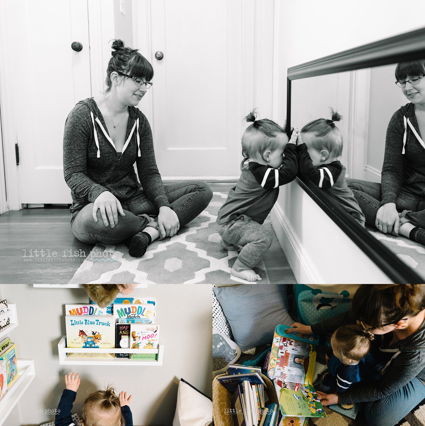 toddler boy reads with mom - kitsap documentary family photographer